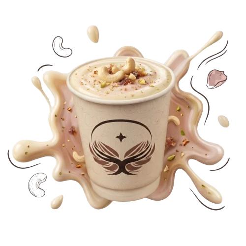 Kaju Gulkand shake with real rose petals and cashew